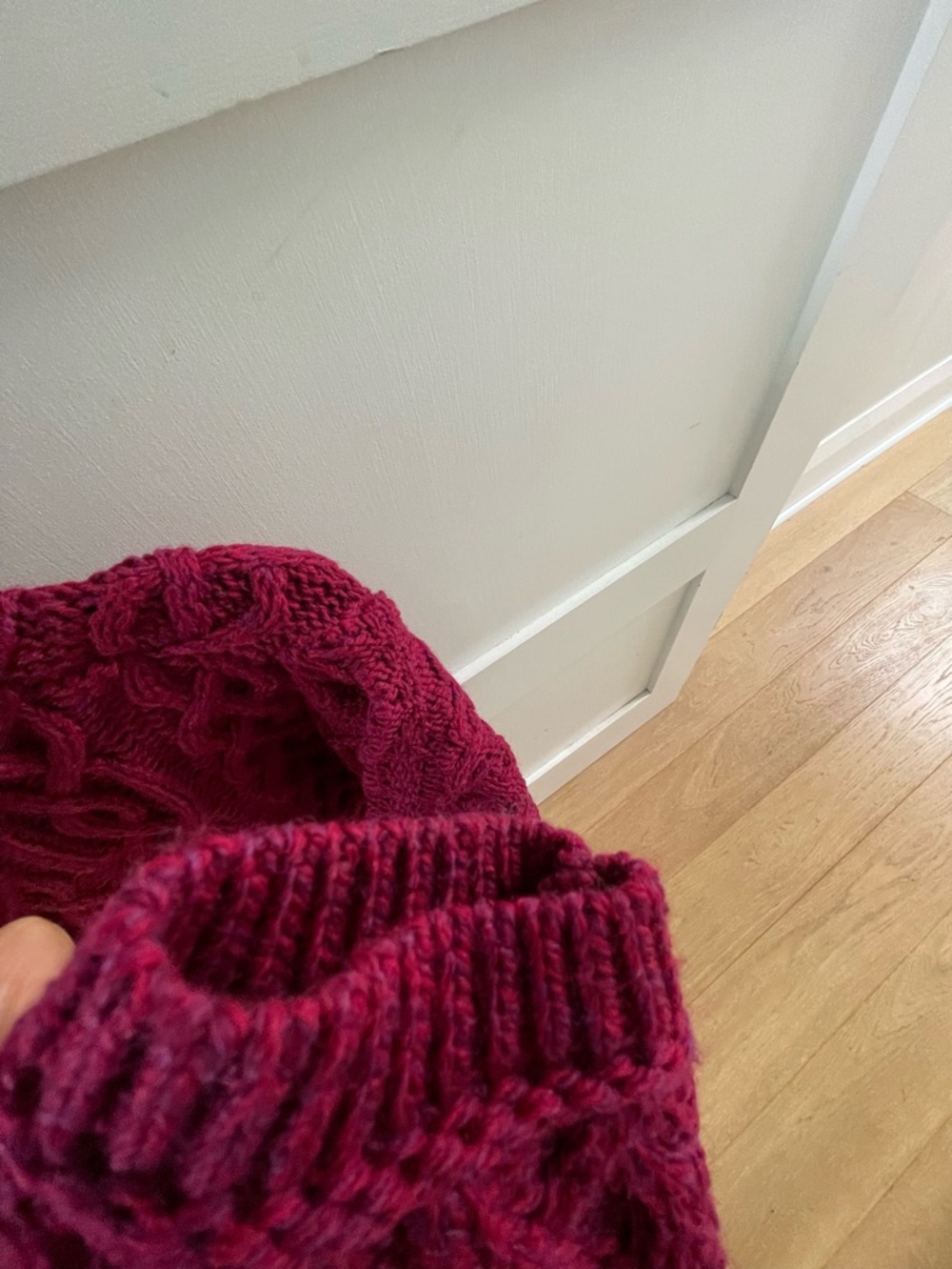 Aran Crafts Women's Cable Knit Button Cardigan - Raspberry - Picture 4 of 6
